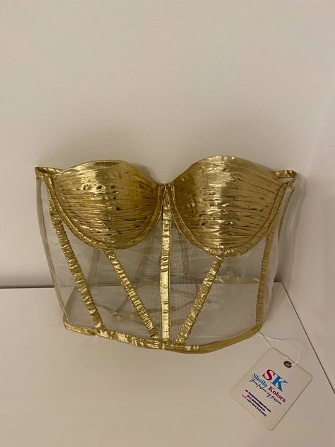 Metallic Bustier Top, Gold Underbust Corset, Gold Corset Belt, Top Gold Outfit, Gold Corset Outfit, Gold Corset Top, Metallic Corset Top, Aesthetic Corset Top, Corset Top Fashion