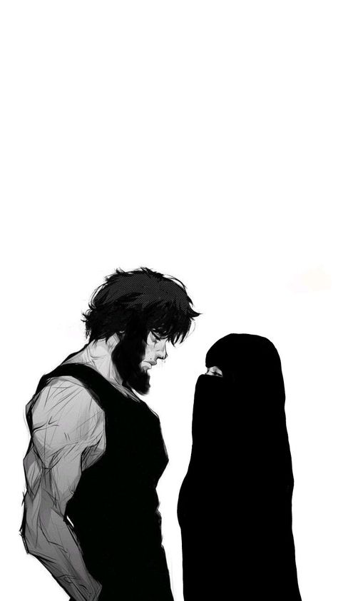 Anime muslim couple Muslim Anime Character, Muslim Boy Aesthetic, Muslim Couple Drawing, Islamic Drawing, Couple Islam, Muslim Aesthetics, Islam Pics, Islamic Quotes In English, Muslim Boy