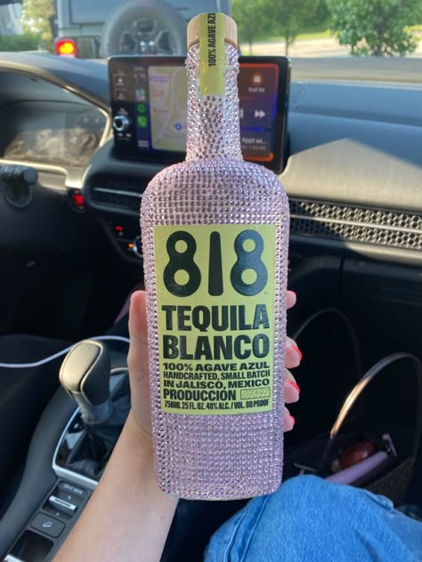 Bedazzled 818 Bottle, Bedazzled Bottle Pink, Pink Tequila Bottle, Bedazzled Tequila Bottle, Bedazzled Bottle 21st Birthday, 21st Bottle Decoration, Bedazzled Alcohol Bottle, Decorated Tequila Bottle, Decorated Bottles Ideas