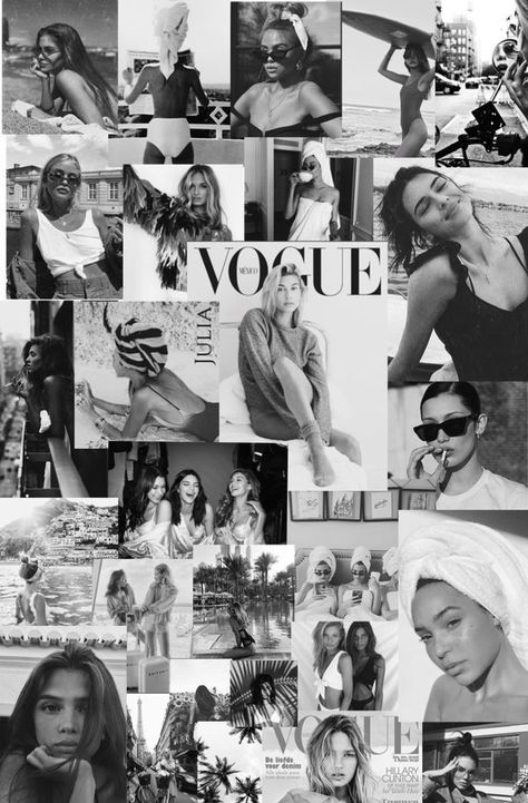 Black And White Photo Collage, White Photo Collage, Editorial Vogue, Collage Foto, Black And White Photo Wall, Fashion Vogue, Iphone Style, Collage Background, Fashion Wallpaper