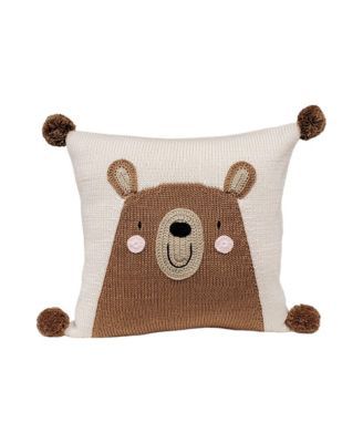 Children's knit throw pillow. Bear Nursery Theme, Teddy Bear Pillow, Teddy Bear Face, Teddy Bear Nursery, Baby Teddy Bear, Bear Pillow, Baby Teddy, Bear Quilts, Bear Nursery