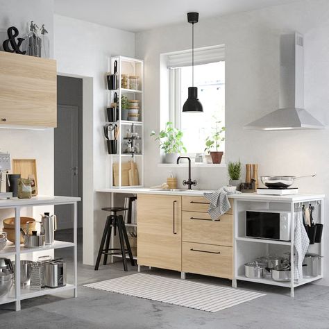 Search - IKEA Enhet Ikea, Banquette Ikea, Ikea Bodbyn Kitchen, Ikea Kitchen Sink, Raskog Ikea, Custom Door Handle, Sage Kitchen, Industrial Kitchen Design, Ikea Kitchen Cabinets