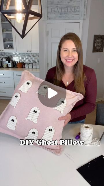 241 likes, 50 comments - youngwildmefamily on July 18, 2024: "Save and comment “BOO 👻” and I’ll send all the supplies you need to make your own ghost pillows straight to your inbox! This is such a cute way to add a spooky touch to your decor this Halloween! 🕷️ Did you know that you can shop any of our videos on LTK? Just search for YWM_Family. 🧡 🖤 #DIYHalloweenDecor #HalloweenDIY #Halloween2024 #HalloweenDecor #SpookySeason #GhostDecor". DIY, ghost, pillow, macrame, rope Macrame Ghost Pillow, Cute Halloween Room Decor Diy, Diy Halloween Pillows No Sew, Halloween Throw Pillows Diy, Kids Halloween Room Decor, Diy Halloween Decorations For Bedroom, Diy Ghost Pillow, Ghost Diy Decoration, Ghost Pillow Diy