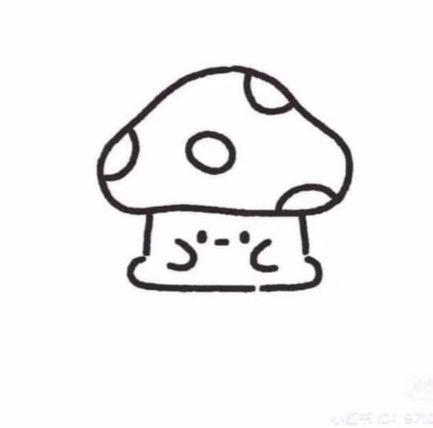 Cute Small Mushroom Drawing, Cute Drawings Simple Mushroom, Mini Mushroom Drawing, Cool Doodles Trippy, Easy Dinosaur Drawing, Lil Doodles, Trippy Designs, Mushroom Drawing, Dinosaur Drawing