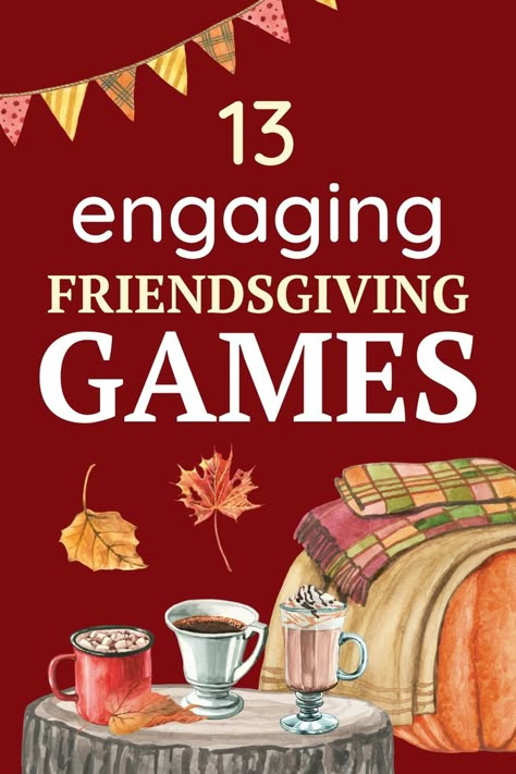 13 engaging Friendsgiving games. November Games For Adults, Friendagiving Games, Fun Easy Thanksgiving Games, Friendsgiving Family Games, Fall Game Night Ideas, Friendsgivingmas Party Ideas, Harvest Party Activities For Adults, Friendsgiving Thankful Ideas, Friendsgiving Entertainment Ideas