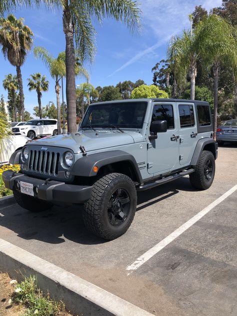 2015 Jeep Wrangler Unlimited Sport - Anvil exterior - 295/70/17 Nitto Terra Grappler - XD Rockstar wheels Jeep Wrangler White And Black, Jeep Wrangler Anvil Grey, Keep Wrangler Sahara, Anvil Jeep Wrangler, Earl Grey Jeep, 2015 Jeep Wrangler Unlimited Sport, 2020 Jeep Wrangler, Jeep Wrangler Jk Unlimited, 2015 Jeep Wrangler Unlimited