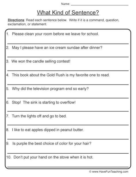 What Kind of Sentence? - Types of Sentences Worksheet 1: identify the types of sentences  Information: sentences worksheet, grammar worksheet, compound sentences, complex sentences, complete sentences Kinds Of Sentences Worksheet For Grade 4, Sentence Types Worksheets, English Sentence Structure Worksheet, Kinds Of Sentences Worksheet Grade 5, Kinds Of Sentences Worksheet Grade 3, Sentence Worksheet For Grade 3, Kind Of Sentences Worksheet, Types Of Sentences Worksheet Grade 5, The Sentence Worksheet