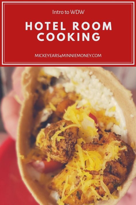 Everything you need to know about cooking in your wdw hotel room Meals In A Hotel Room, Hotel Cooking Meals, Cooking In Hotel Room, Cooking In A Hotel Room, Hotel Room Dinner Ideas, Healthy Hotel Room Meals, Hotel Lunch Ideas, Hotel Cooking Ideas, Hotel Room Breakfast Ideas