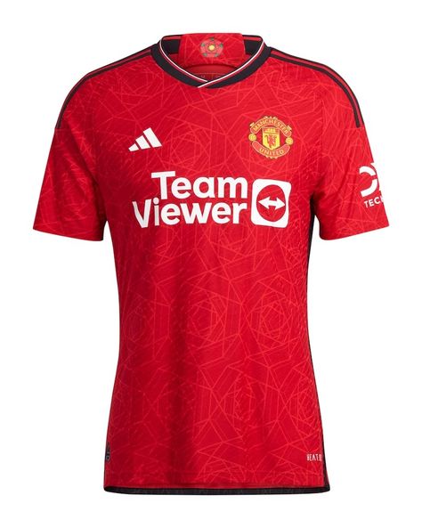 Manchester United 2023-24 Home Kit Manchester United 2023, Manchester United Home Kit, Rose Pattern Design, Manchester United Shirt, Manchester United Team, Mens Soccer, Football Kits, Red Adidas, Man United