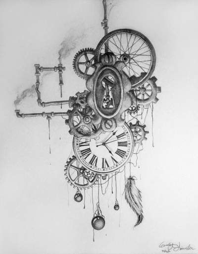 Untitled | Teen Charcoal About abstract, objects, structures, teens, steampunk, clock, gears, machinery and industrial Steampunk Tatoos Ideas, Cogs Tattoo, Pocket Watch Art, Steampunk Drawing, Gear Tattoo, Steampunk Elements, Steampunk Glasses, Clock Drawings, Pocket Watch Tattoos