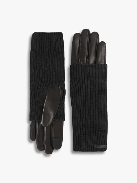 Introducing the AllSaints Knit Cuff Leather Glove. Knit Cuff Leather Glove Washing Instructions: Wipe Clean Only. Composition And Material: Goatleather(100) Material: Leather 16 Wishes, Scarves Design, Cold Fingers, Cashmere Scarves, Black Leather Gloves, Gloves Black, Black Gloves, Accessories Ideas, Work Inspiration