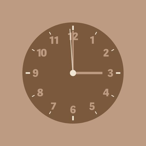 Brown Clock App Icon, Clock Aesthetic Icon, Aethstetic App Icons, Autumn Aethstetic, Aesthetic Clock Icon, Brown Icon App, App Icons Clock, Iphone Clock, Clock App Icon