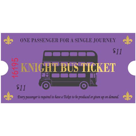 Knight Bus Ticket, Harry Potter Ticket, Harry Potter Knight Bus, Harry Potter Train, Knight Bus, Bus Ticket, Harry Potter Stickers, Harry Potter Printables, Harry Potter Items