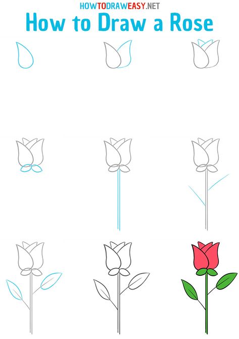 How to draw a rose - step by step drawing lesson How To Draw Roses Step By Step Easy, Rose Step By Step Drawing, Drawing A Rose Step By Step, How To Draw A Rose Step By Step Simple, How To Draw Tulips Step By Step, How To Draw A Rose Step By Step Easy, How To Draw Roses Easy, How To Draw Roses Step By Step, How To Draw A Rose Easy