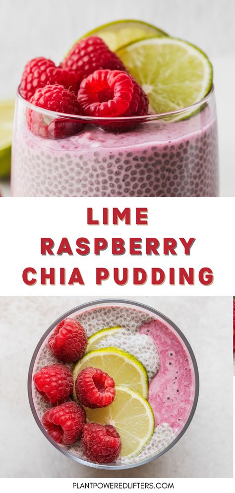 This is an easy-to-make and healthy, lime raspberry chia seed pudding. It's perfect as a vegan breakfast or vegan dessert. If you're looking for a new chia seed pudding recipe, this is the one to check out! Healthy Chia Seed Pudding Recipes, Low Carb Chia Seed Pudding, Raspberry Chia Seed Pudding, Chia Seed Pudding Recipe, Chia Pudding Breakfast, Easy Homemade Cookies, Protein Ideas, Vegan Pudding, Chia Seed Recipes Pudding