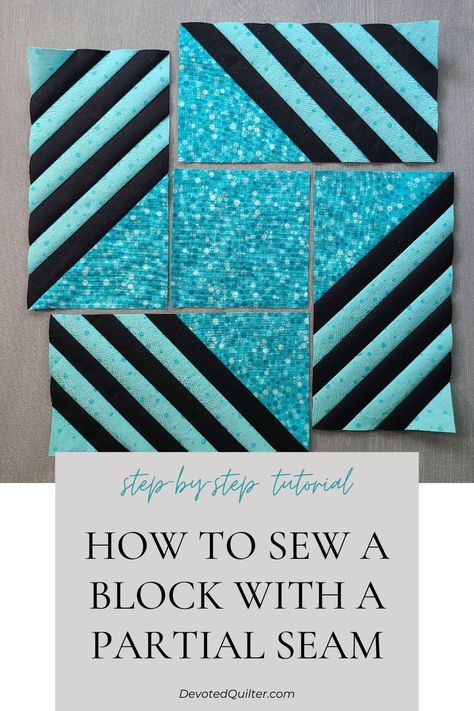 Partial Seam Quilt Blocks, Sew A Quilt, Sew Quilt, Modern Quilting, Quilting Tutorials, How To Sew, Learn To Sew, Quilt Block, Quilt Ideas