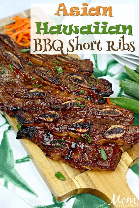 Ono Hawaiian Bbq Beef Recipe, Asian Beef Ribs Recipe, Smoked Korean Short Ribs, Hawaiian Bbq Ribs, Asian Bbq Ribs, Chinese Short Ribs Recipe, Korean Bbq Short Ribs Recipes, Hawaiian Bbq Recipes, Hawaiian Brisket