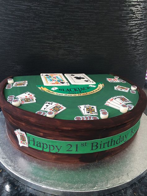 21st Blackjack Birthday Cake by Bradleybakes.com 21st Birthday Cake Male, Blackjack Cake, 21st Bday Cakes, Male Birthday Ideas, 21st Birthday Party Games, Male Cakes, 21st Party Ideas, 21st Bday Cake, Sugarpaste Flowers