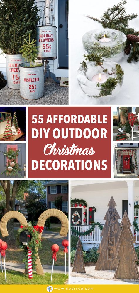 Giving a Christmas atmosphere can be applied to every space. Not only for indoor but also think about your outdoor. You can dress up your outdoor space with some DIY Christmas touches. #outdoordecor #outdoorchristmasdecor #diyoutdoordecor #diyoutdoorchristmasdecor Unique Outdoor Christmas Decorations, Christmas Outdoor Decor Yard Decorations, Diy Outdoor Christmas Decorations Yard, Large Outdoor Christmas Decorations, Diy Christmas Yard Decorations, Diy Outdoor Christmas Decorations, Outdoor Christmas Decor Ideas, Christmas Lawn Decorations, Xmas Decorations Outdoor