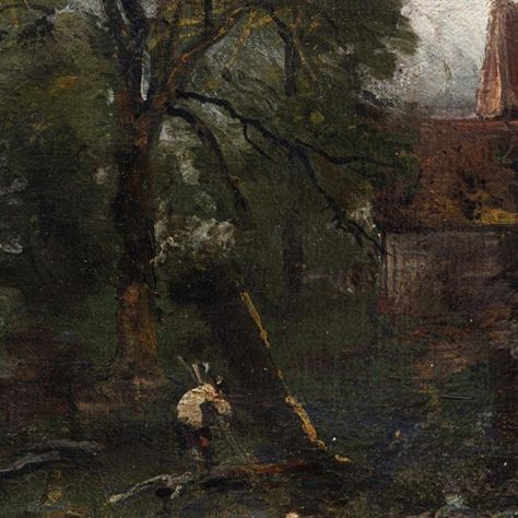 ‘Lost’ Constable painting found on wall of terrace house sells for £200,000 | John Constable Blue Landscape Painting, Moody Painting, Moody Nature, Moody Landscape, Oil Painting Nature, Painting Fine Art, Rennaissance Art, Blue Boat, Green Paintings