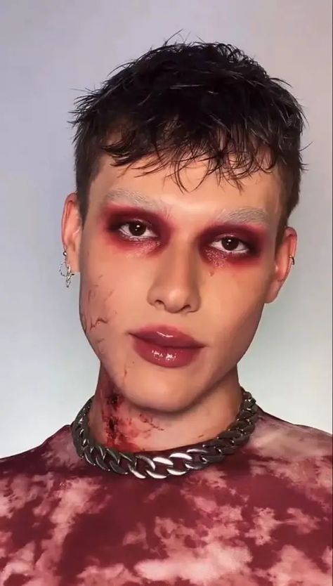 25 Bold Vampire Makeup Ideas for Men: Transform Your Look This Halloween Vampire Makeup Men Halloween, Male Devil Makeup, Male Demon Makeup, Vampire Makeup Looks Men, Vampire Male Makeup, Men’s Vampire Makeup, Vampire Men Makeup, Men’s Makeup Looks, Mens Devil Makeup