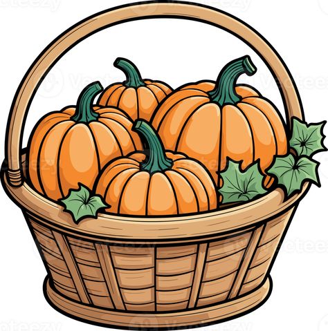 Pumpkins in basket cartoon illustration, design element for Halloween, thanksgiving, food, vegetable, vegetarian, children book, harvest, antioxidant, plant, health benefits, recipes, ingredient, art Basket Cartoon, Vegetable Drawing, Pumpkin Basket, Cartoon Pumpkin, Harvest Basket, Food Basket, Thanksgiving Food, Plant Health, Children Book