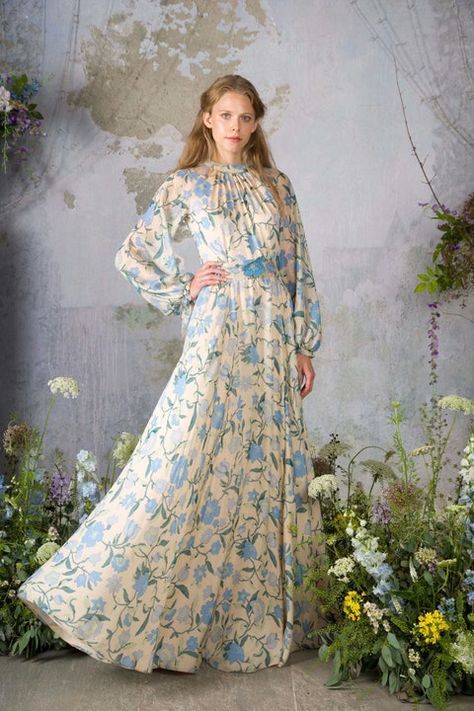 Party Wear Evening Gowns, Flower Print Long Dress, Luisa Beccaria, Resort 2020, Long Evening Gowns, Vestidos Vintage, 2020 Fashion, Maxi Dress Cotton, Haute Couture Fashion