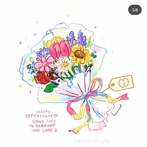 Flower Bouquet Drawing, Birthday Card Drawing, Cocoppa Wallpaper, صفحات التلوين, Seni Origami, Card Drawing, Cute Doodle Art, Cute Easy Drawings, Journal Doodles