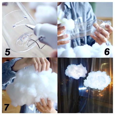 Cloud Diy, Cloud Party, Diy Projects For Bedroom, Cloud Light, Idee Babyshower, Cloud Lamp, Diy Clouds, Cute Night Lights, Hemma Diy