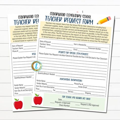 Pto Teacher Survey, Pta Recruitment Flyer, Pta Binder, Pto Forms, Pto Fundraisers, Classroom Template, Pta Flyer, Recruitment Flyer, School Donations