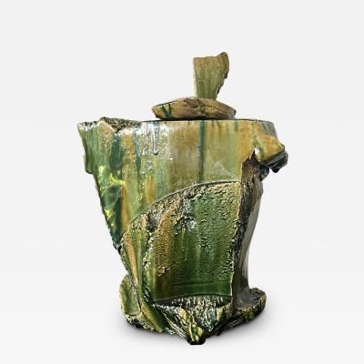 Lidded Vessel, Hiroshima Japan, Pottery Videos, Trunk Or Treat, Japanese Ceramics, Museum Collection, Hiroshima, Art Furniture, Green And Yellow