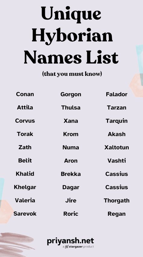 Looking for a powerful and memorable name for your character? Explore this list of 30+ unique Hyborian names, perfect for Conan the Barbarian fans and fantasy enthusiasts! ⚔️ Fantasy Region Names, Powerful Surnames, Fantasy Continent Names, Fantasy Surname, Fantasy Male Names, High Valyrian, Neutral Names, Fantasy Character Names, Writing Inspiration Tips