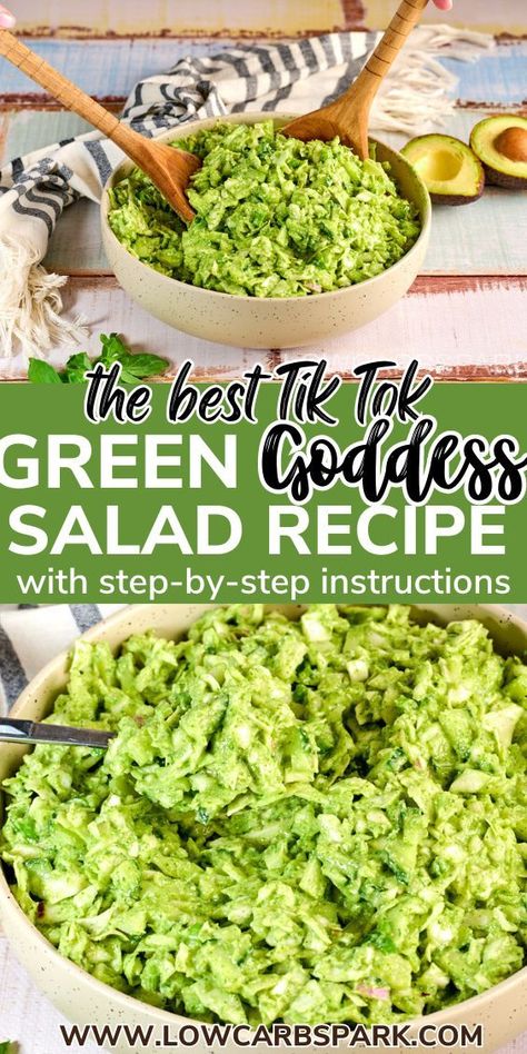 Learn to create the best Green Goddess Salad with our easy and delicious recipe. Made from fresh, easy-to-find ingredients, this salad is not only visually stunning but also bursting with incredible flavors. It's a great addition to your collection of healthy and vegan salads. Goddess Salad Recipe, Green Goddess Salad Recipe, Goddess Dressing Recipe, Green Goddess Salad Dressing, Green Goddess Salad, Salad Recipes Low Carb, Goddess Salad, Green Salad Recipes, Low Carb Salad