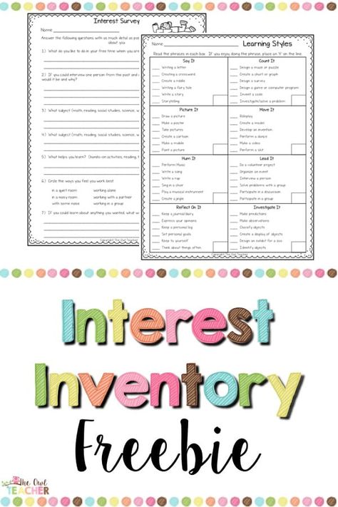 One of the best ways to get to know your new students is through an interest inventory. I love to collect as much information as I can about my students at the start of the school year. I want to know about their likes, their dislikes, their learning style, and so much more. The Purpose ... Read More about Grab this Interest Inventory! Reading Inventory Elementary, Interest Inventory Middle School, Student Inventory Elementary, Career Interest Inventory Elementary, Reading Inventory Middle School, Reading Interest Inventory Elementary, Reading Interest Survey Middle School, Student Interest Inventory Elementary, Student Interest Survey Elementary