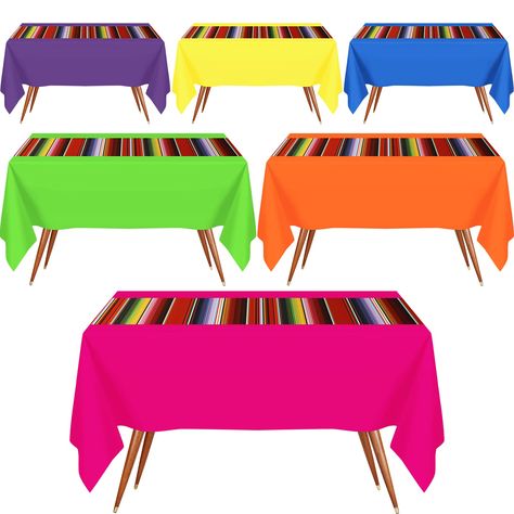 PRICES MAY VARY. What You Receive: you will receive 6 pieces of Mexican theme plastic tablecloths in different styles, sufficient quantity and rich styles can meet your kid's birthday party decoration needs Trustworthy Quality: these plastic table covers rectangular are made of PE plastic material with fine workmanship, strong and sturdy, not easy to break, tear or fade, easy to clean and use, helpful and practical for you to use with confidence, offering you long serving time Suitable Sizes: di Cinco De Mayo Housewarming Party, 70th Birthday Fiesta Theme, Mexican Decorations Party Fiestas, Taco Party Decorations Table Settings, Boy Fiesta Theme Party, Threeesta Party Decorations, Hispanic Party Decorations, Color Party Decorations For Adults, 50th Fiesta Birthday Party