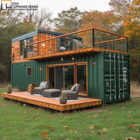 Love Container Homes | Rate this container home from 0-10. Would you live in a container home? Message/Email us to acquire custom architectural plans and designs... | Instagram Shipping Container Architecture, Prefab Container Homes, Tiny House Loft, Building A Container Home, Container Architecture, Small House Floor Plans, Building House Plans Designs, Container House Plans, Casa Container