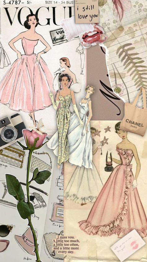 Shuffle Aesthetic, Vogue Wallpaper, Pastel Cottagecore, Vintage Fashion Sketches, Collage Moodboard, Fashion Dream Job, Fashion Background, Green Pastel, Moodboard Aesthetic