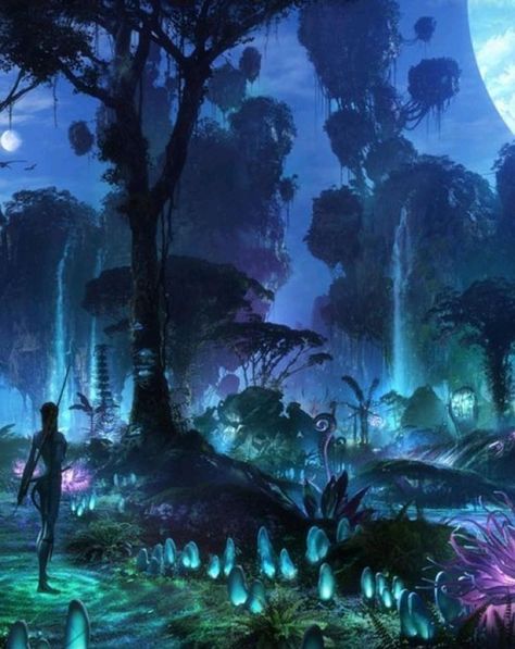 Forest At Night, Dark Jungle, Blue Avatar, Avatar Films, Avatar Picture, The Legend Of Korra, Pandora Avatar, Avatar Movie, 다크 판타지