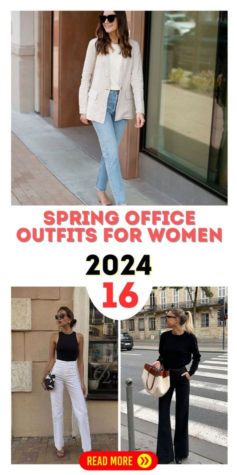 Explore the versatility of Spring Office Outfits for Women 2024. Our collection features casual work wear that doesn't compromise on style or professionalism. Perfect for those busy days at the office or casual business meetings, these outfits offer a blend of functionality and fashion, allowing you to transition seamlessly from work to after-work engagements. Women’s Spring Business Casual, 2024 Spring Office Outfits, Spring Work Fashion 2024, Womens Spring Business Casual Outfits, Spring Outfits For Work 2024, Professional Outfits Women Spring 2024, Spring Work Dresses For Women, Spring Office Outfits Women 2024, Casual Spring Work Outfits 2024