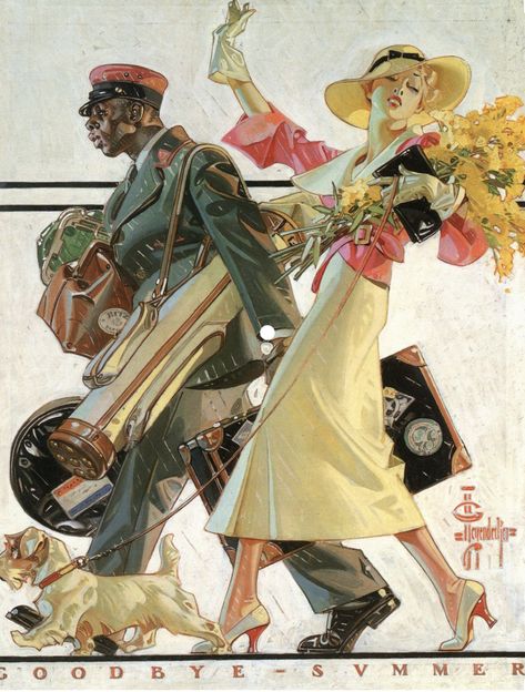 J.c Leyendecker, Jc Leyendecker, Norman Rockwell Art, Saturday Evening Post Covers, ポップアート ポスター, Graphisches Design, Goodbye Summer, American Illustration, Saturday Evening Post