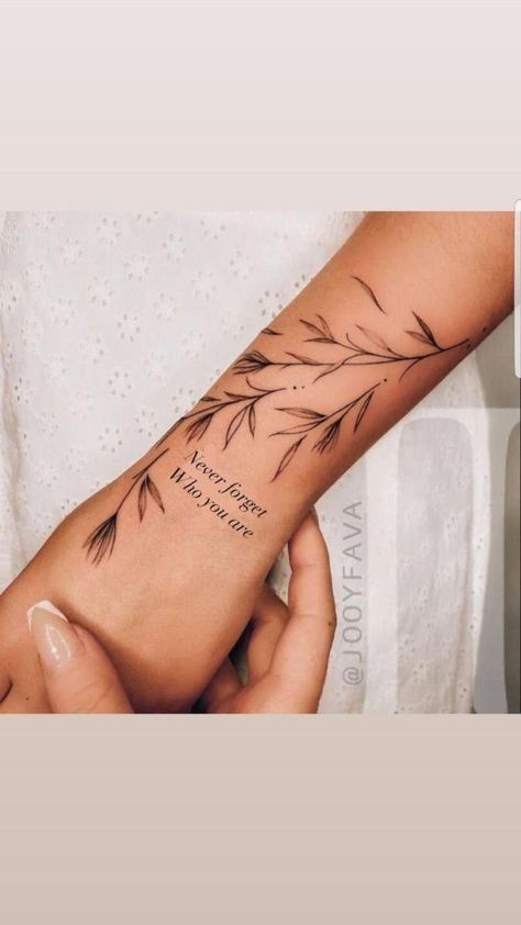 Vine Tattoo With Quote, Shoulder Blades Tattoos For Women, Delicate Virgo Tattoo, Vine With Words Tattoo, Quote Wrapped Around Arm Tattoo, Sun Forearm Tattoo, Arm Wrap Tattoos For Women, Armband Tattoo For Women, Botanical Wrap Tattoo