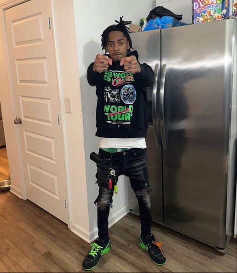 Electric Green 6s Outfit, Fall Drip Outfits Men, 6s Outfit, Thug Outfits, Hood Outfits Men, Hood Dudes, Hood Outfits, Fashion Men Streetwear, Us Drip