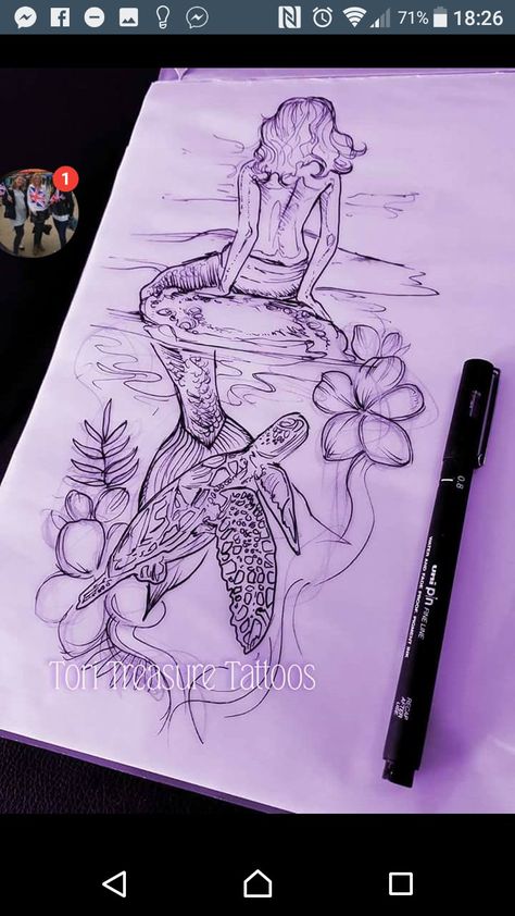 Anime Mermaid Tattoo, Mermaid Ocean Sleeve Tattoo, Womens Mermaid Tattoo, Mermaid Drawings Aesthetic, Mermaid Arm Tattoo Sleeve, Mermaid And Sea Turtle Tattoo, Mermaid Sleeve Tattoos For Women, Mermaid Leg Tattoo, Siren Tattoo Dark Mermaid