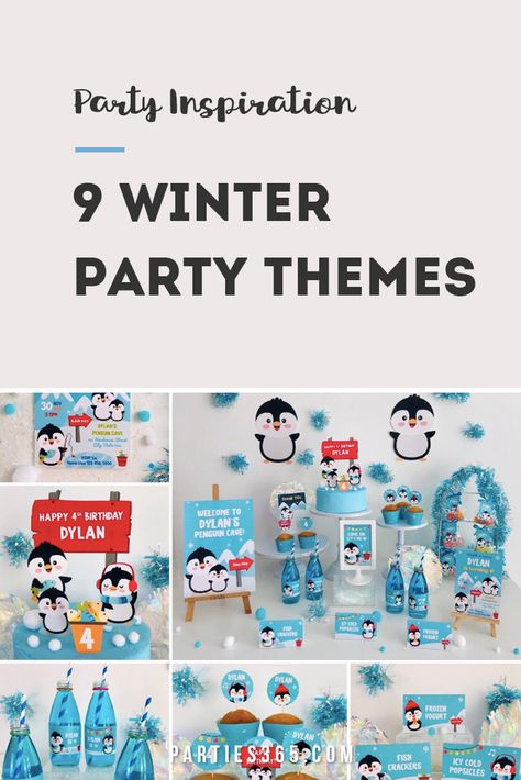 Winter is a great time to throw a birthday party or baby shower and we have the perfect theme for you! Here are 9 ideas for your winter parties! Two Winter Birthday Theme, Winter Birthday Two Year Old, Toddler Winter Birthday Party Ideas, Winter Theme Birthday Party Ideas, January Birthday Themes, January First Birthday Boy, First Birthday Boy Themes Winter, Winter Birthday Party Ideas For Kids, 1st Birthday Party Ideas Winter