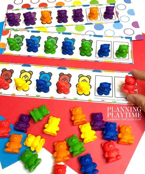 Bear Patterns Free Printables, Pattern For Preschool Free Printables, Patterns In Preschool, Prek Pattern Activities Free Printable, Pattern Activities Preschool Free Printables, Counting Bears Printables Free, Aba Worksheets, Pattern Cards Preschool, Kindergarten Math Patterns