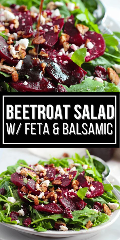 This Roasted Beetroot Salad with Feta and Balsamic side dish is a true family favorite. Roasting the beets brings out such wonderful flavor and the salty bite of the feta make this truly delicious. Keto Beet Salad, Beet Salad With Feta Balsamic Vinegar, South African Beetroot Salad, Raw Beetroot Salad Recipes, Beetroot And Feta Salad Recipe, Roasted Beetroot Salad, Beet And Feta Salad, Red Beets Salad, Pickled Beet Salad