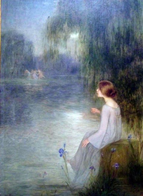 "Reverie" ~ Joan Brull Galleria D'arte, 수채화 그림, Arte Inspo, Arte Fantasy, Ethereal Art, Classical Art, Old Art, Pretty Art, Beautiful Paintings