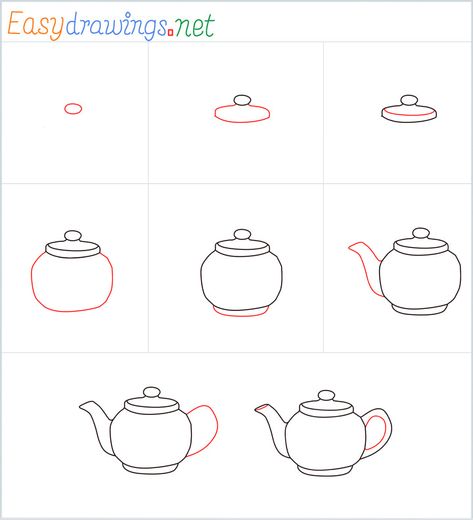 How To Draw A Teapot Step by Step - [8 Easy Phase] Easy Teacup Drawing, How To Draw A Teacup, Teapot And Cup Drawing, Tea Pot Drawing Simple, How To Draw A Teapot Step By Step, How To Draw A Tea Cup Step By Step, How To Draw A Tea Pot, Simple Teapot Drawing, Tea Pot Doodle