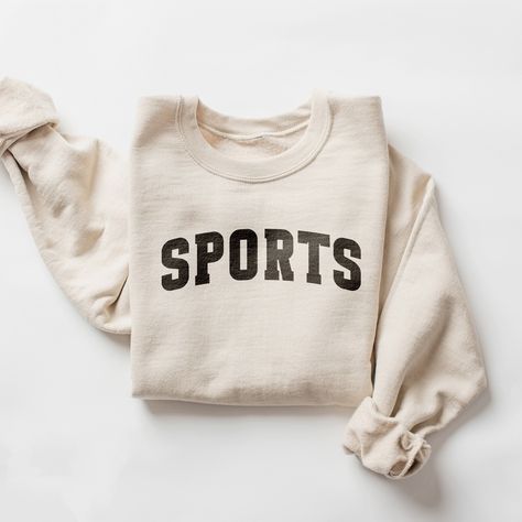 Sports Crewneck, Sports Slogans, College Vibes, Aesthetic Crewneck, Business Girl, Sport Mom, Sports Mom Shirts, Sports Sweatshirt, College Tees