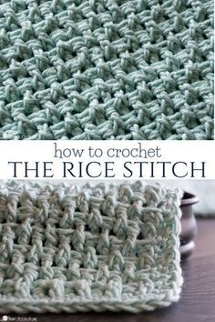 The Rice Stitch is a textured, unique crochet stitch. Great for washcloths, placemats, and more, let's learn how to crochet the rice stitch! Rice Stitch, Crochet Stitches For Blankets, Crochet Stitches Free, Crochet Tips, Crochet Dishcloths, Crochet Stitches For Beginners, Learn How To Crochet, Crochet Diy, Crochet Stitches Tutorial